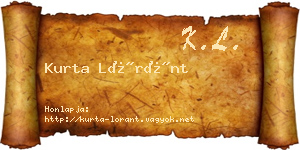 Kurta Lóránt névjegykártya