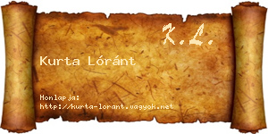 Kurta Lóránt névjegykártya
