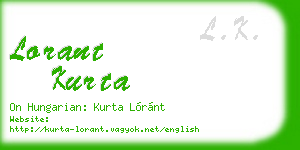 lorant kurta business card