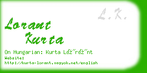 lorant kurta business card